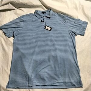 Peter Millar Crown Crafted Men's Golf Polo Shirt Size XXL Blue Stripe MS23XK04E